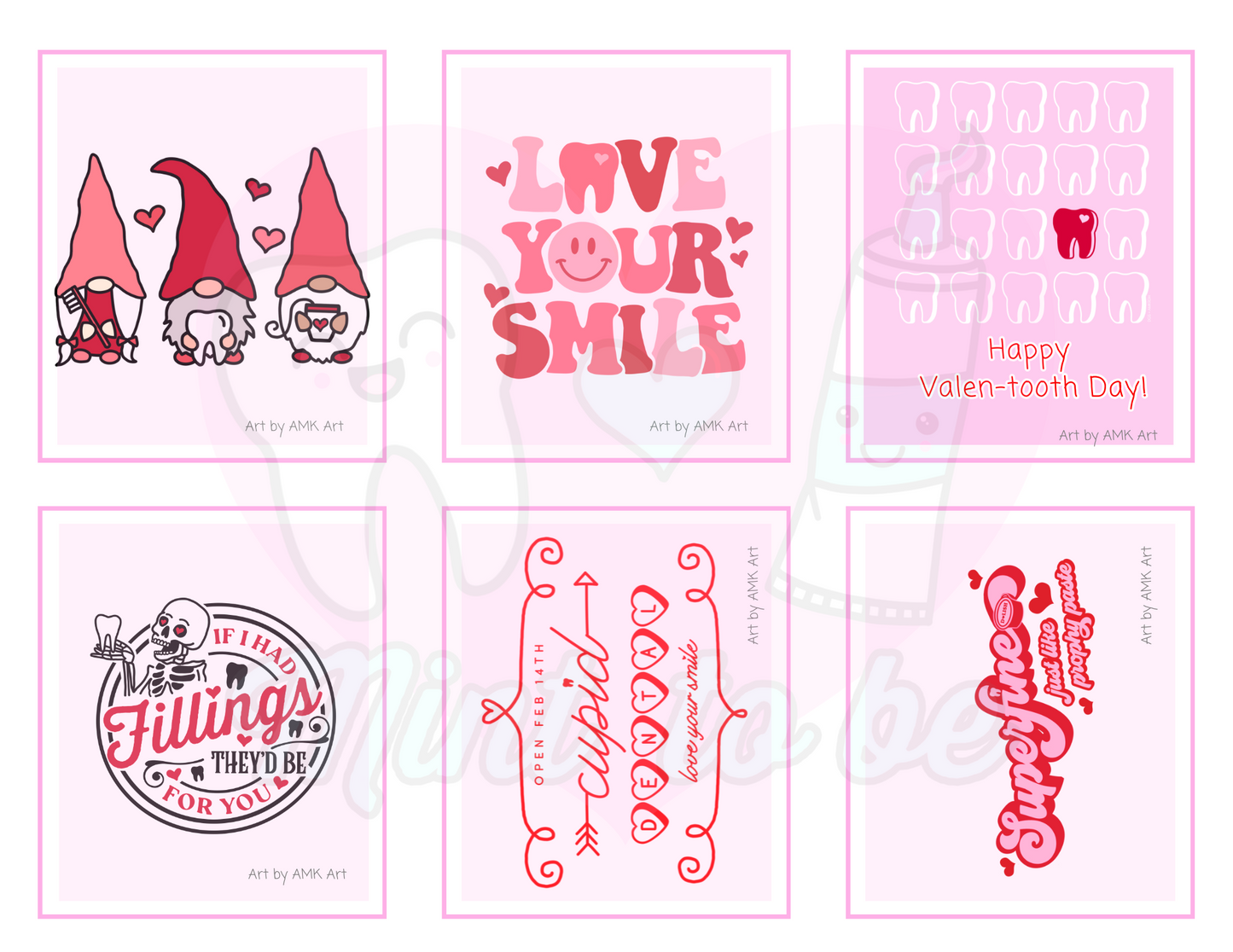 Dental Valentines Cards: Digital Download