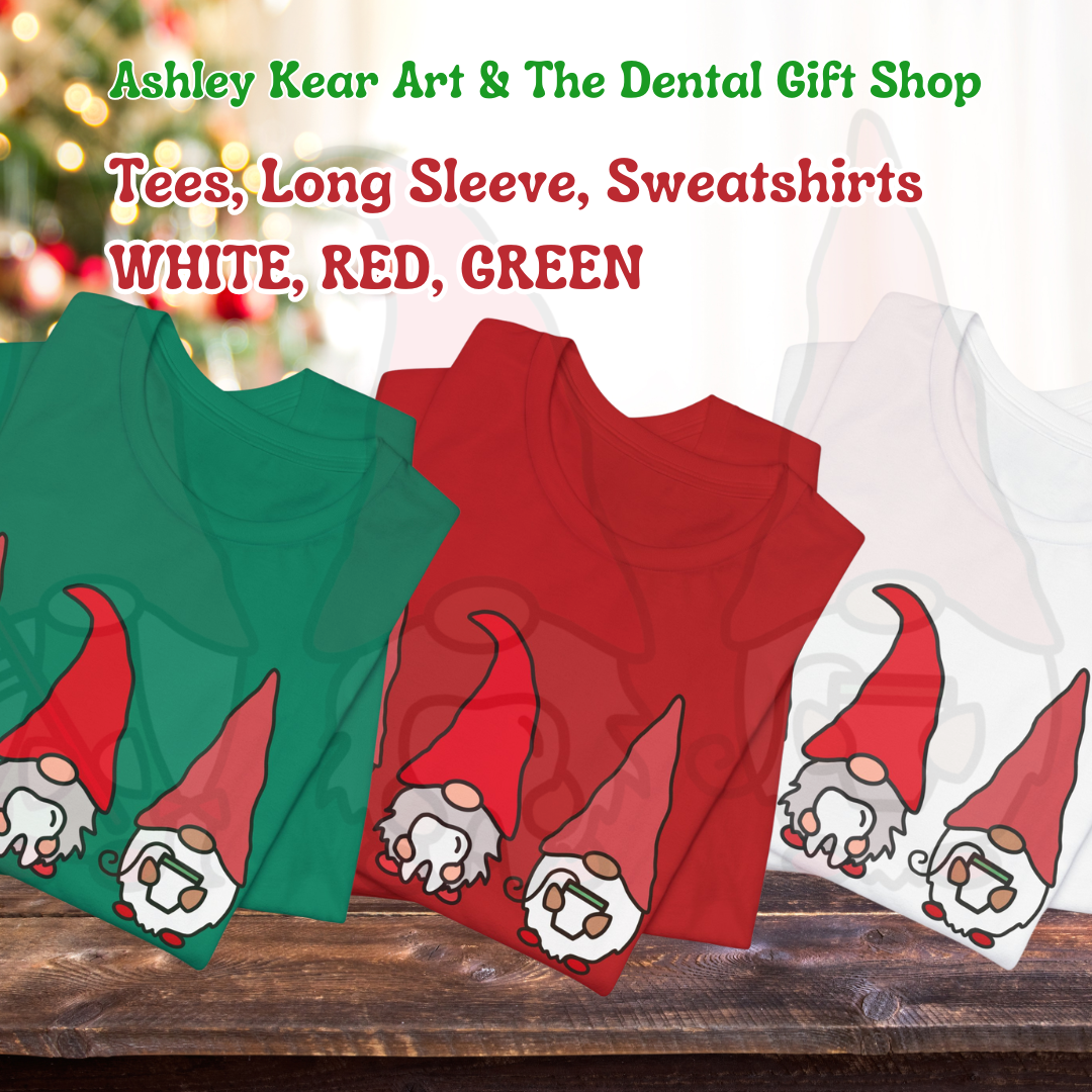 SCREEN DTF; Dental Christmas Gnomes Red or Green