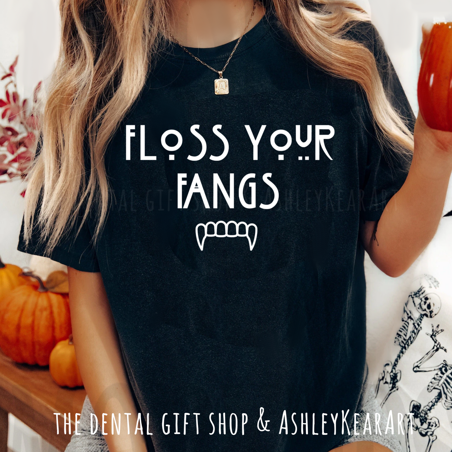 Floss Your Fangs Tee by AMK Art