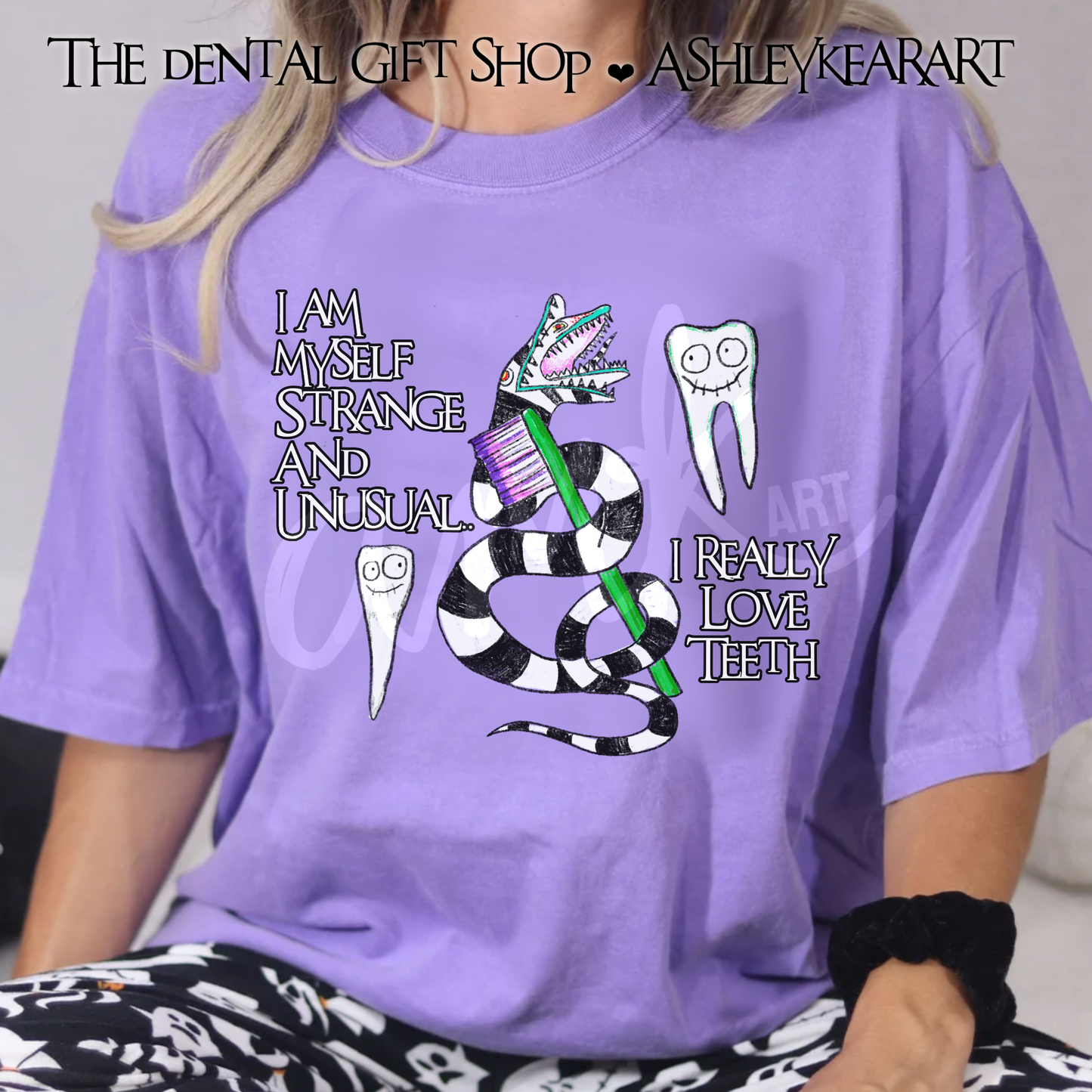 "I Really Love Teeth" Halloween Design by AMK Art