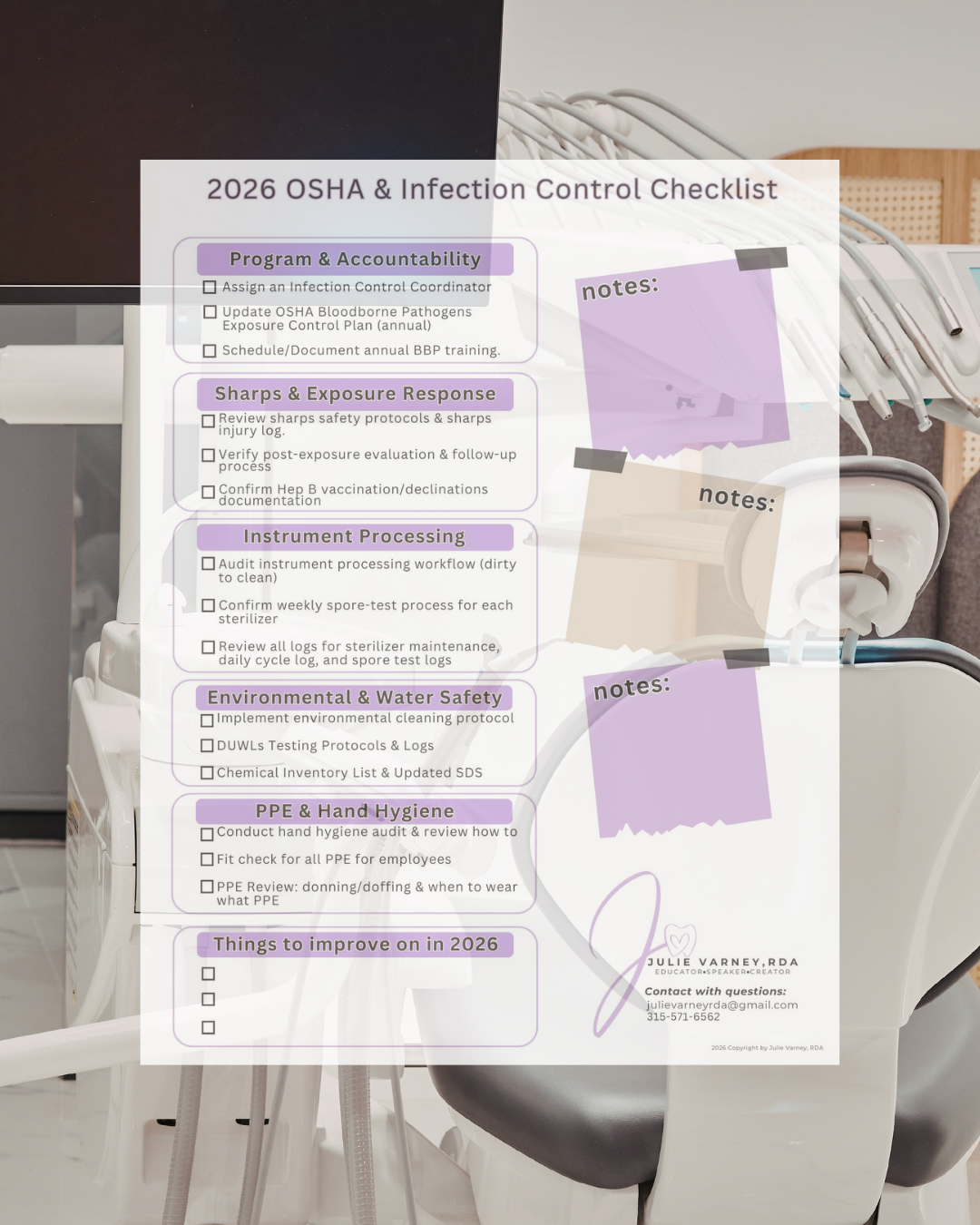 2026 OSHA & Infection Control Checklist