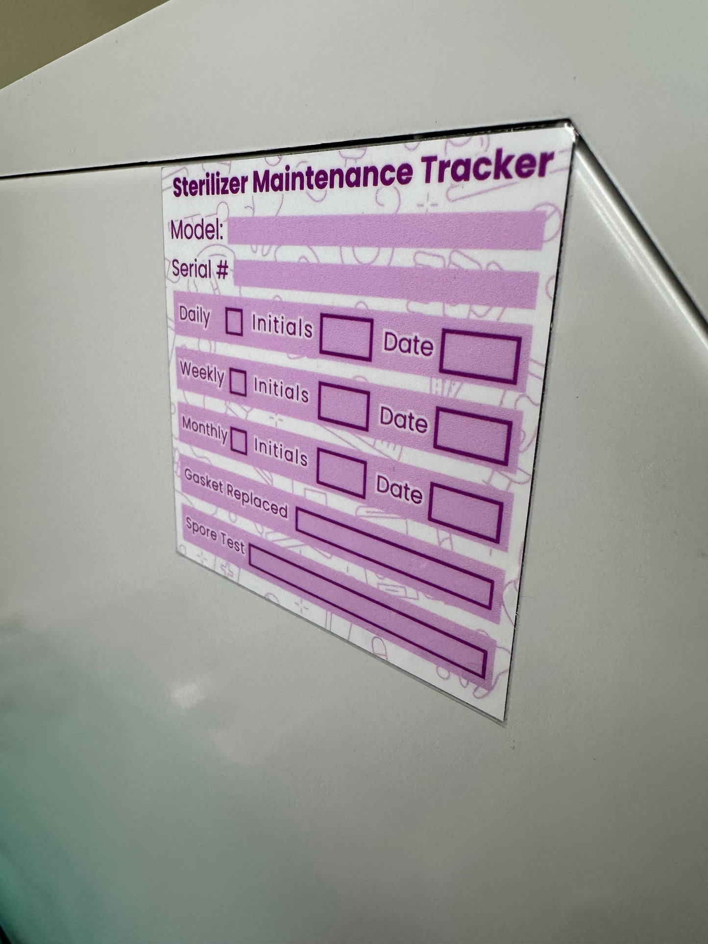 Sterilizer Maintenance Tracker Magnet