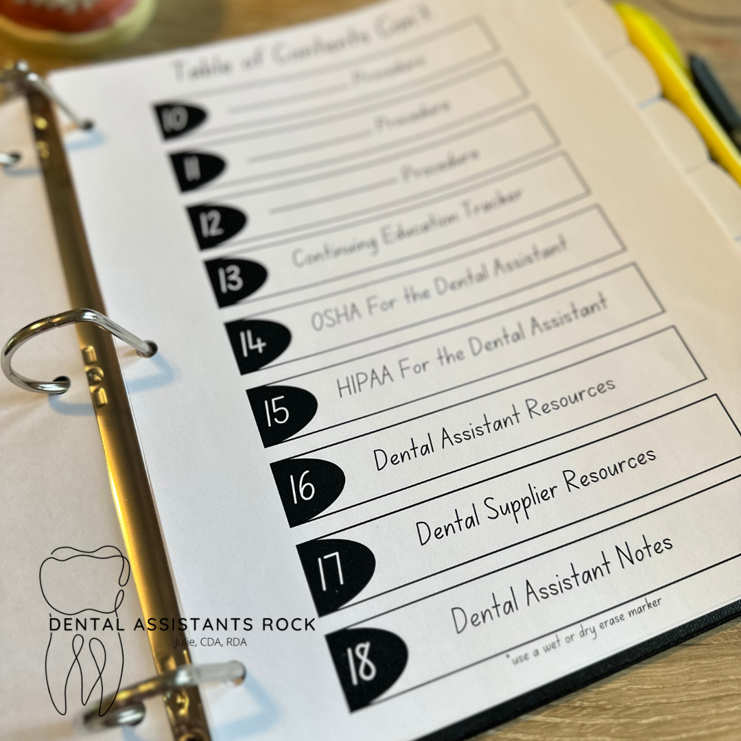 Dental Assistant Chairside Operations Manual (Fillable PDF)