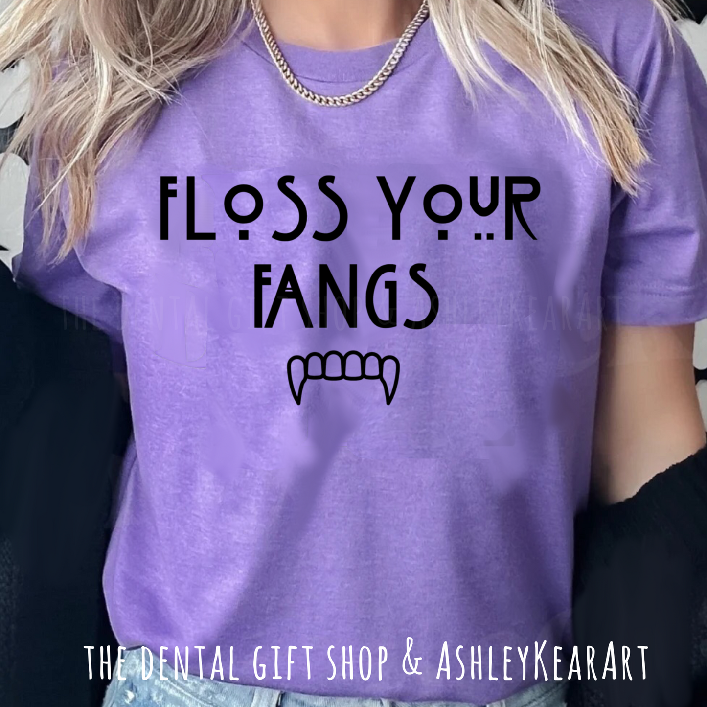 Floss Your Fangs Tee  by AMK Art