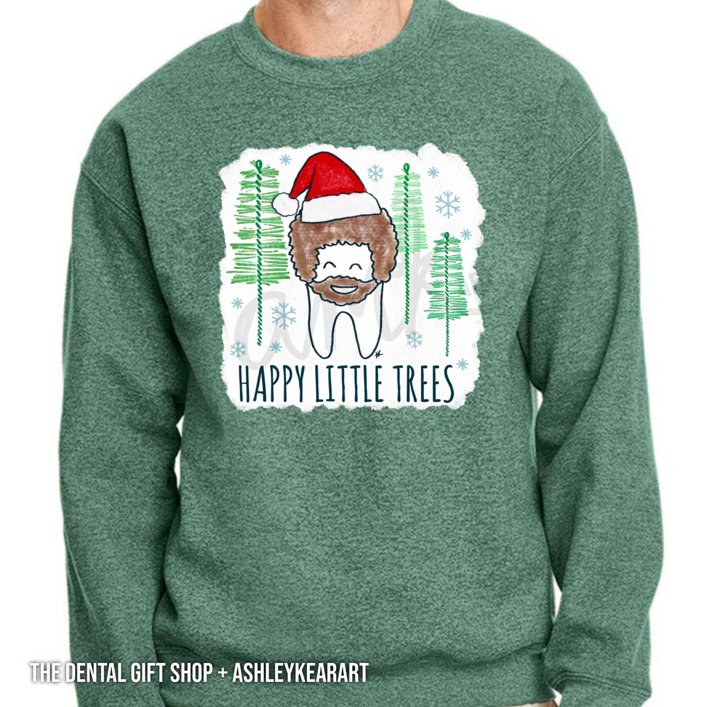 Happy Little Trees GREEN ONLY Design by AMK Art