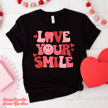 Load image into Gallery viewer, Love Your Smile Black Tee
